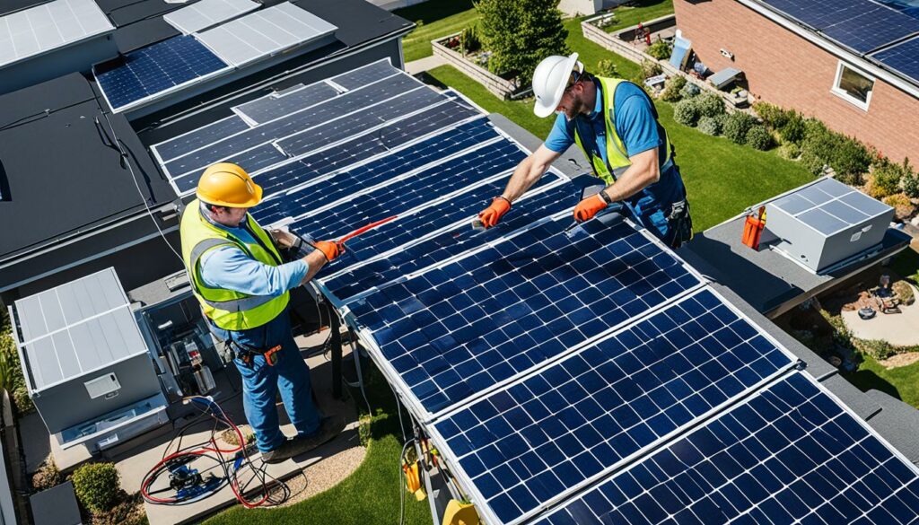 Anschluss der Solarmodule an den Wechselrichter