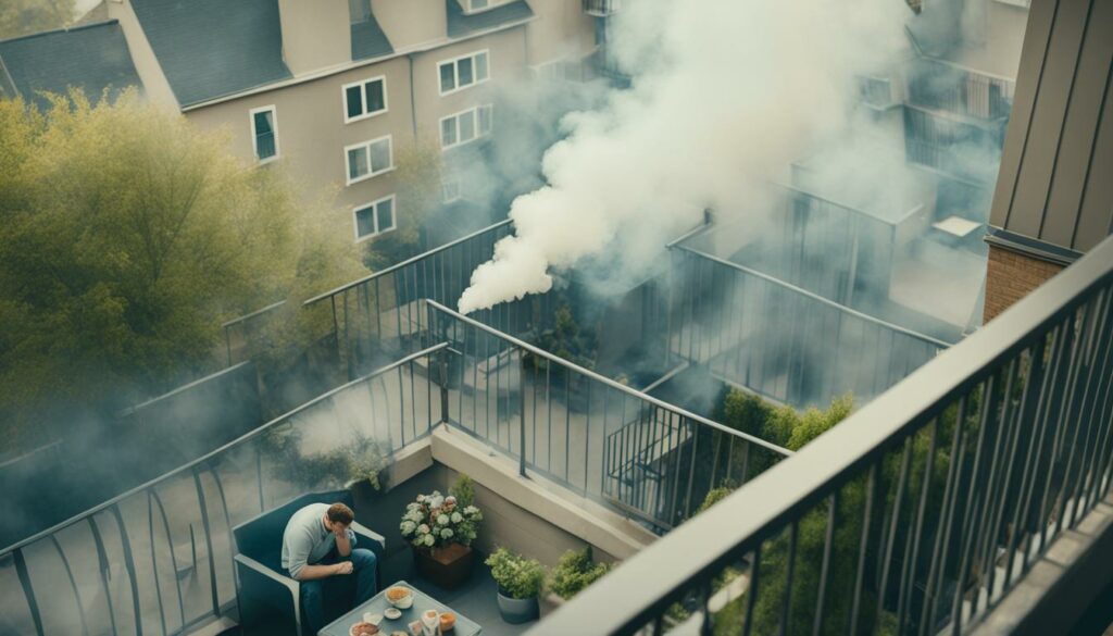 Rauchen auf dem Balkon